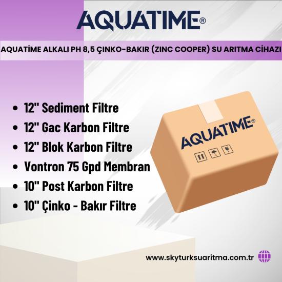Aquatime Alkali ph 8,5 Çinko-Bakır (Zinc Cooper) Su Arıtma Cihazı 6lı Filtre Seti
