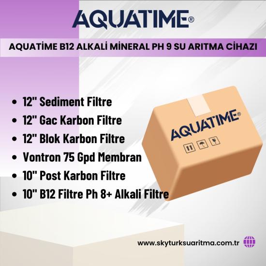 Aquatime B12 Alkali Mineral pH 9 Su Arıtma Cihazı 6lı Filtre Seti