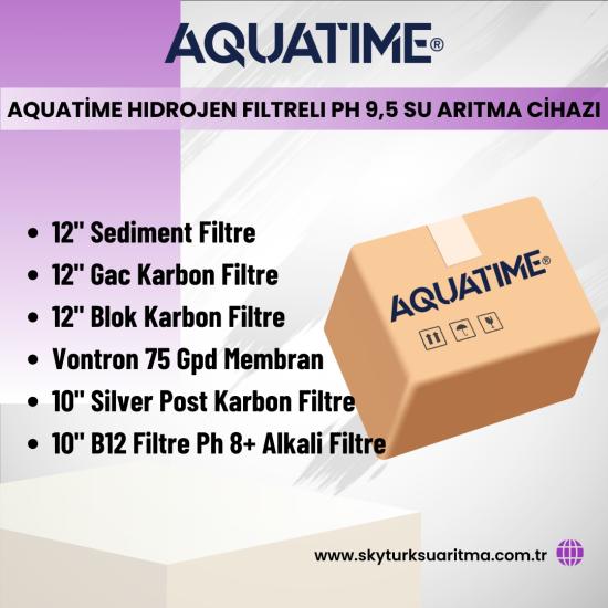 Aquatime Hidrojen Filtreli pH 9,5 Su Arıtma Cihazı 6lı Filtre Seti